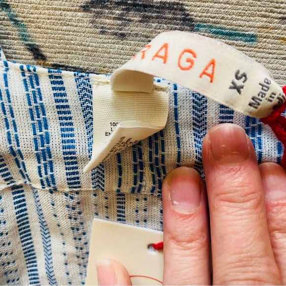 Anthropologie Raga NWT Delphina Ruffle Strap Stripe Maxi Dress Blue Size XS - Picture 12 of 15